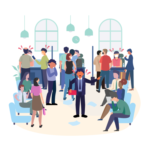 QCrash crowded illustration